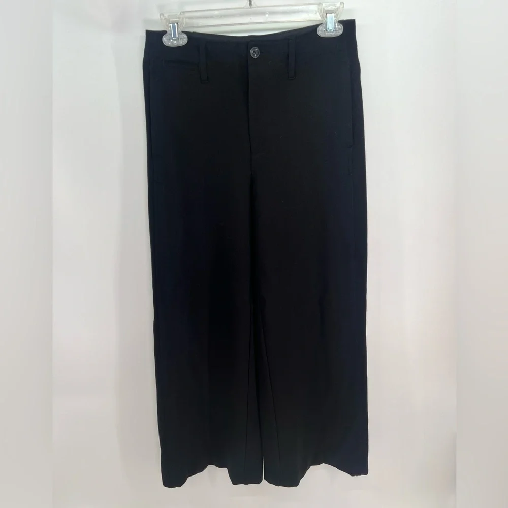 rag & bone Black Sofie High Waist Wide Leg Ponte Knit Trouser Pants 2 Two - Picture 4 of 12